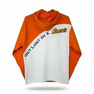 Alternative Apparel Reese’s Men’s Orange & White Hooded Long Sleeve Size XL